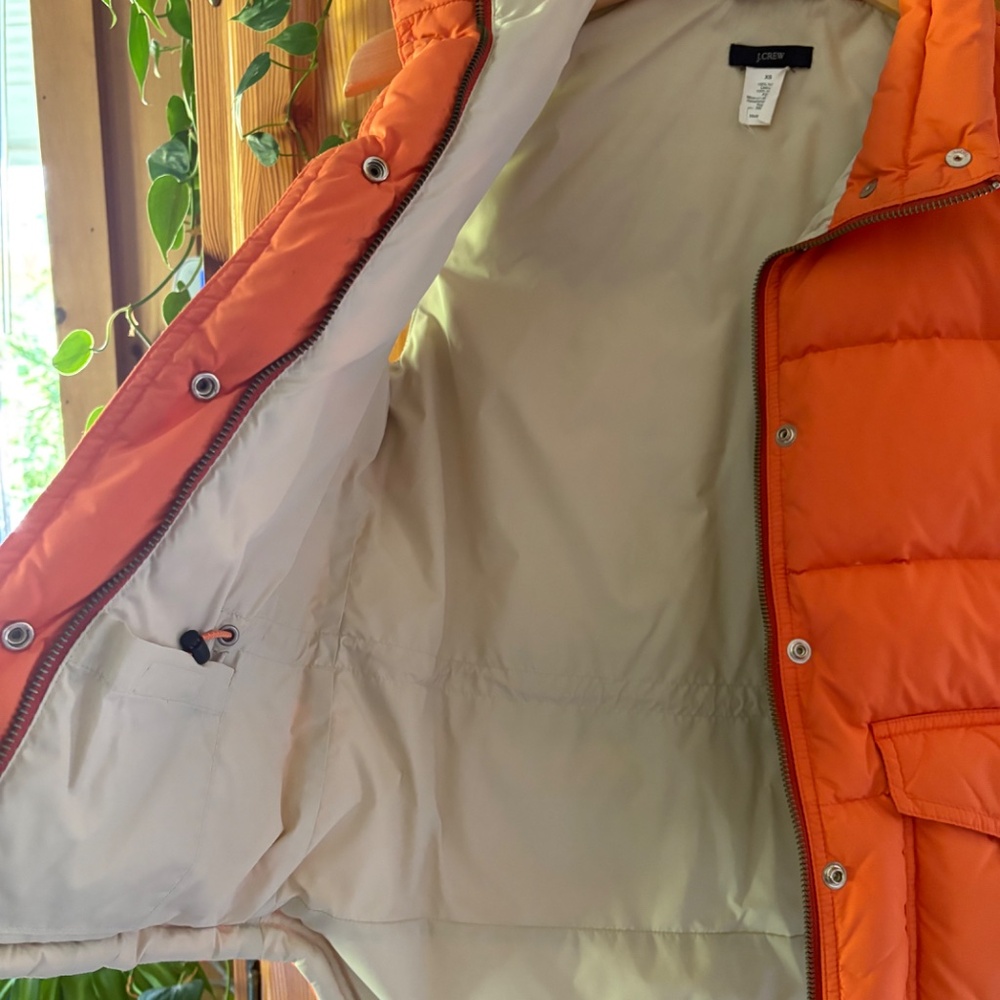 JCrew Puffer Vest Women’s XS Bright Orange - Picture 5 of 6